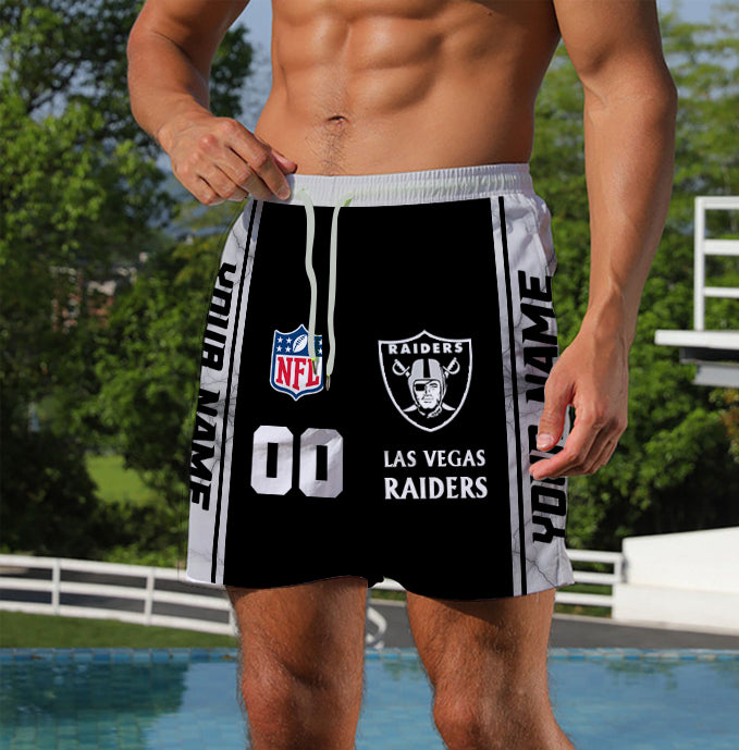 LIMITED EDITION - NEW CUSTOMIZED NFL07 LVR LAS VEGAS RAIDERS UNISEX SHORT PANTS