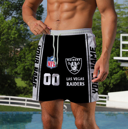 LIMITED EDITION - NEW CUSTOMIZED NFL07 LVR LAS VEGAS RAIDERS UNISEX SHORT PANTS