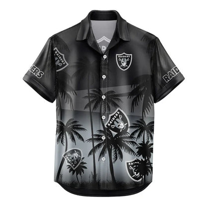 LIMITED EDITION - NEW CUSTOMIZED NFL07 LVR LAS VEGAS RAIDERS UNISEX HAWAIIAN SHIRT & SHORTS SET