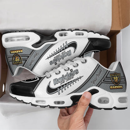 LIMITED EDITION - NEW CUSTOMIZED NFL07 LVR LAS VEGAS RAIDERS UNISEX AIR MAX PLUS SNEAKERS