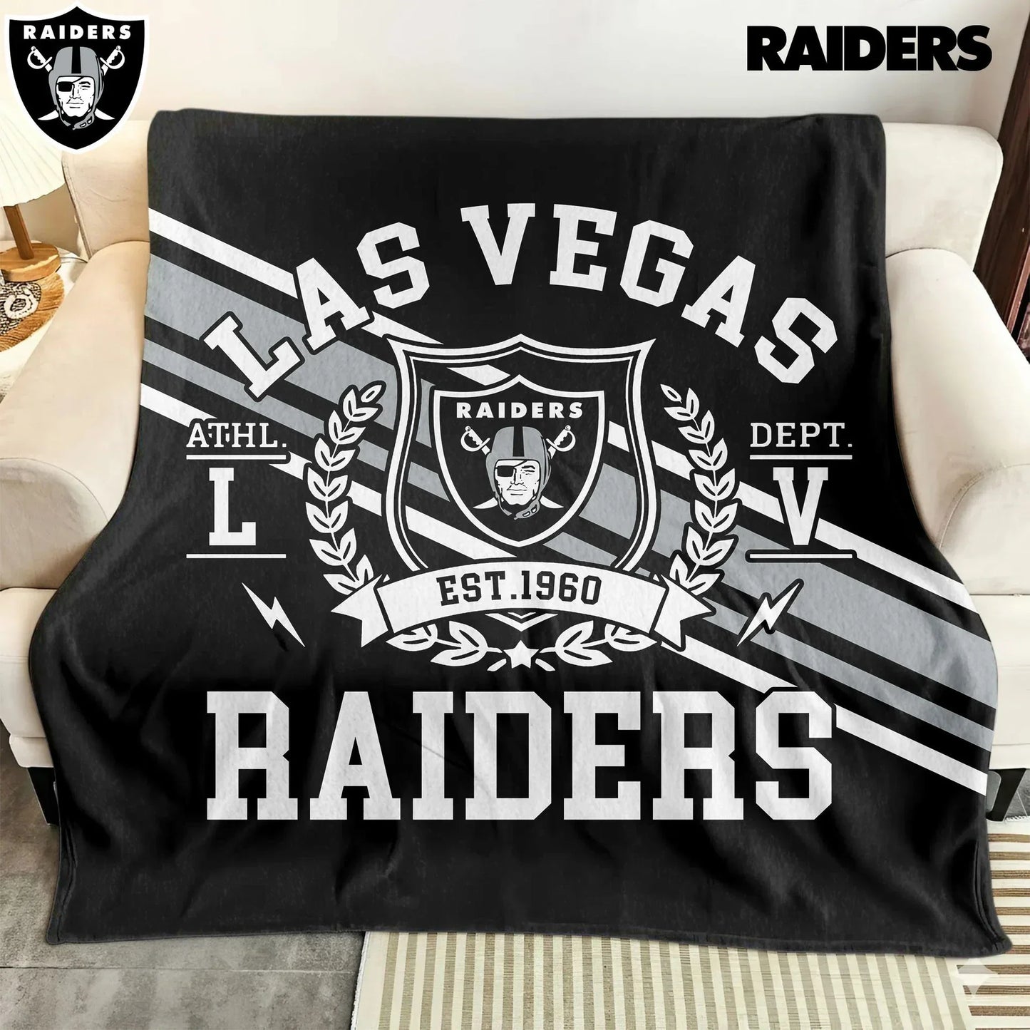 LIMITED EDITION - NEW CUSTOMIZED NFL07 LVR LAS VEGAS RAIDERS NORMAL & FLEECE BLANKET