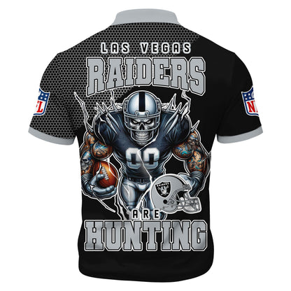 LIMITED EDITION - NEW CUSTOMIZED NFL07 LVR LAS VEGAS RAIDERS HARLEY-DAVIDSON POLO WITH ZIPPER SHIRT