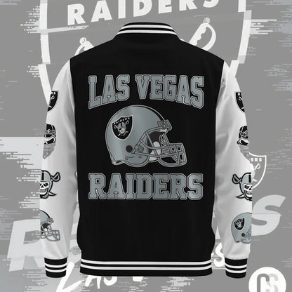 LIMITED EDITION - NEW CUSTOMIZED NFL07 LVR LAS VEGAS RAIDERS BASEBALL JACKET