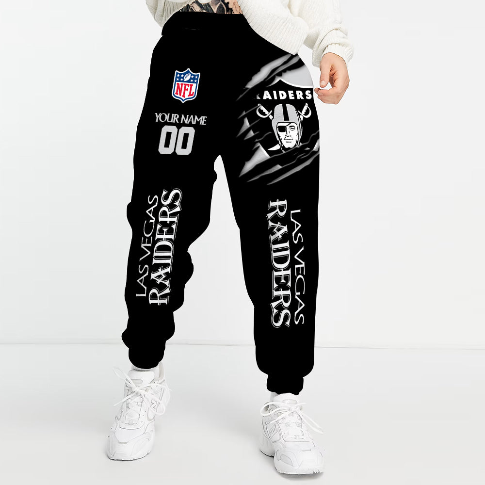 LIMITED EDITION - NEW PREMIUM NFL07 LVR LAS VEGAS RAIDERS UNISEX LONG PANTS
