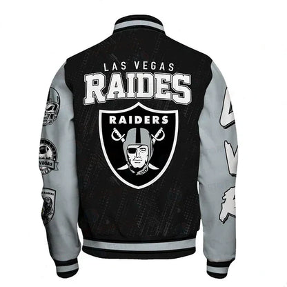 LIMITED EDITION - NEW CUSTOMIZED NFL07 LVR LAS VEGAS RAIDERS SATIN VARSITY JACKET & BASEBALL JACKET