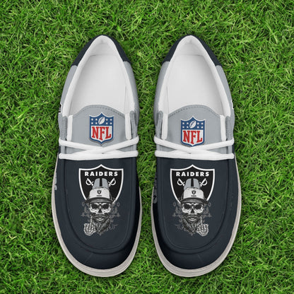 LIMITED EDITION - NEW CUSTOMIZED NFL07 LVR LAS VEGAS RAIDERS LOAFER SHOES
