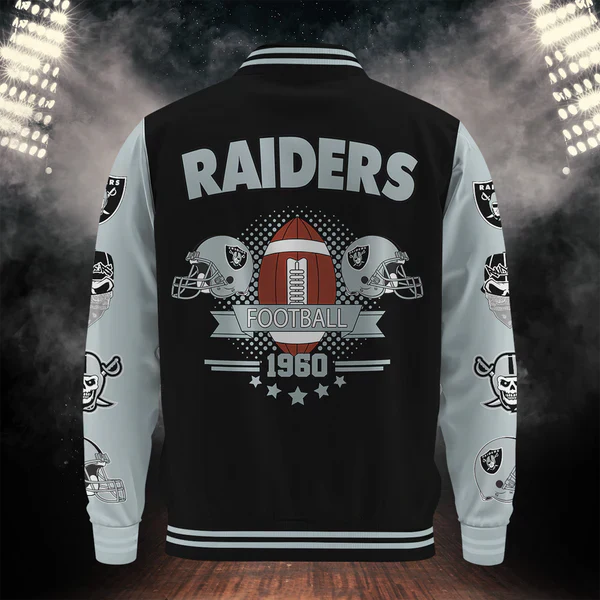LIMITED EDITION - NEW CUSTOMIZED NFL07 LVR LAS VEGAS RAIDERS BASEBALL JACKET
