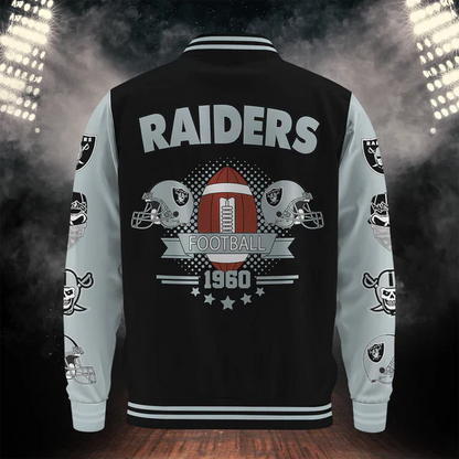 LIMITED EDITION - NEW CUSTOMIZED NFL07 LVR LAS VEGAS RAIDERS BASEBALL JACKET