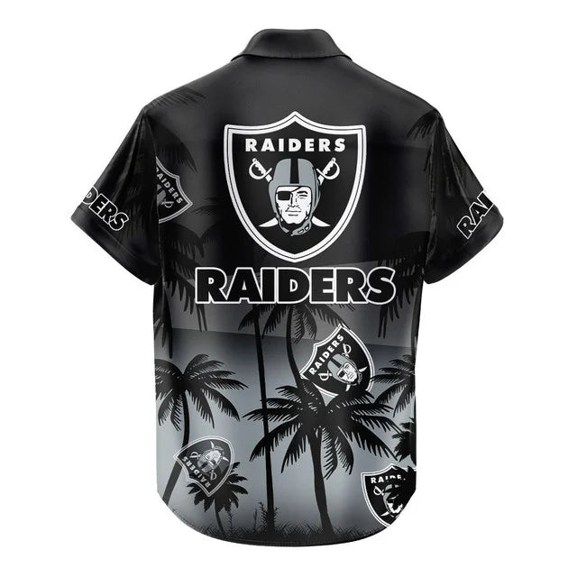 LIMITED EDITION - NEW CUSTOMIZED NFL07 LVR LAS VEGAS RAIDERS UNISEX HAWAIIAN SHIRT & SHORTS SET