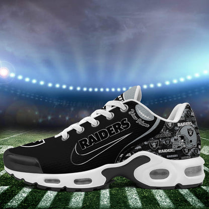 LIMITED EDITION - NEW CUSTOMIZED NFL07 LVR LAS VEGAS RAIDERS UNISEX AIR MAX PLUS SNEAKERS