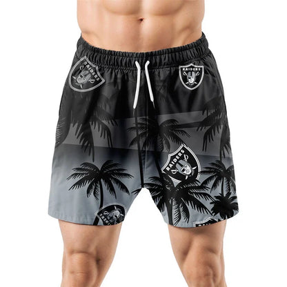 LIMITED EDITION - NEW CUSTOMIZED NFL07 LVR LAS VEGAS RAIDERS UNISEX HAWAIIAN SHIRT & SHORTS SET
