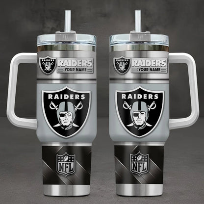 LIMITED EDITION - NEW CUSTOMIZED NFL07 LVR LAS VEGAS RAIDERS TUMBLER CUP