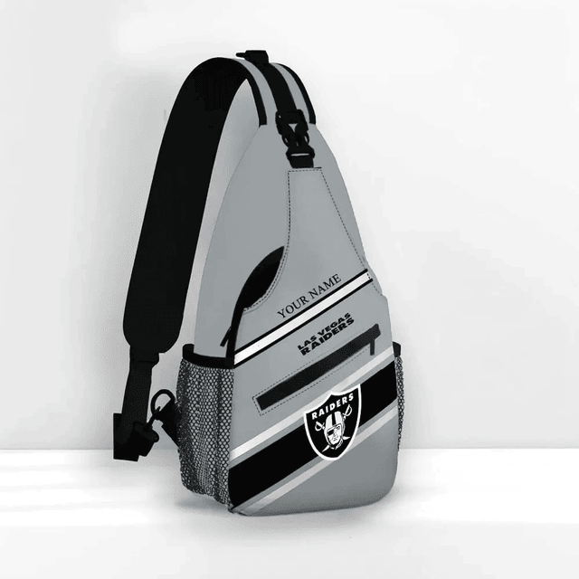 LIMITED EDITION - NEW CUSTOMIZED NFL07 LVR LAS VEGAS RAIDERS SLING BAG