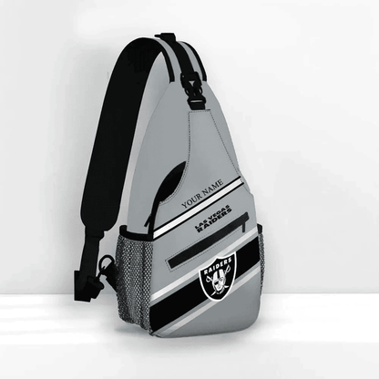 LIMITED EDITION - NEW CUSTOMIZED NFL07 LVR LAS VEGAS RAIDERS SLING BAG