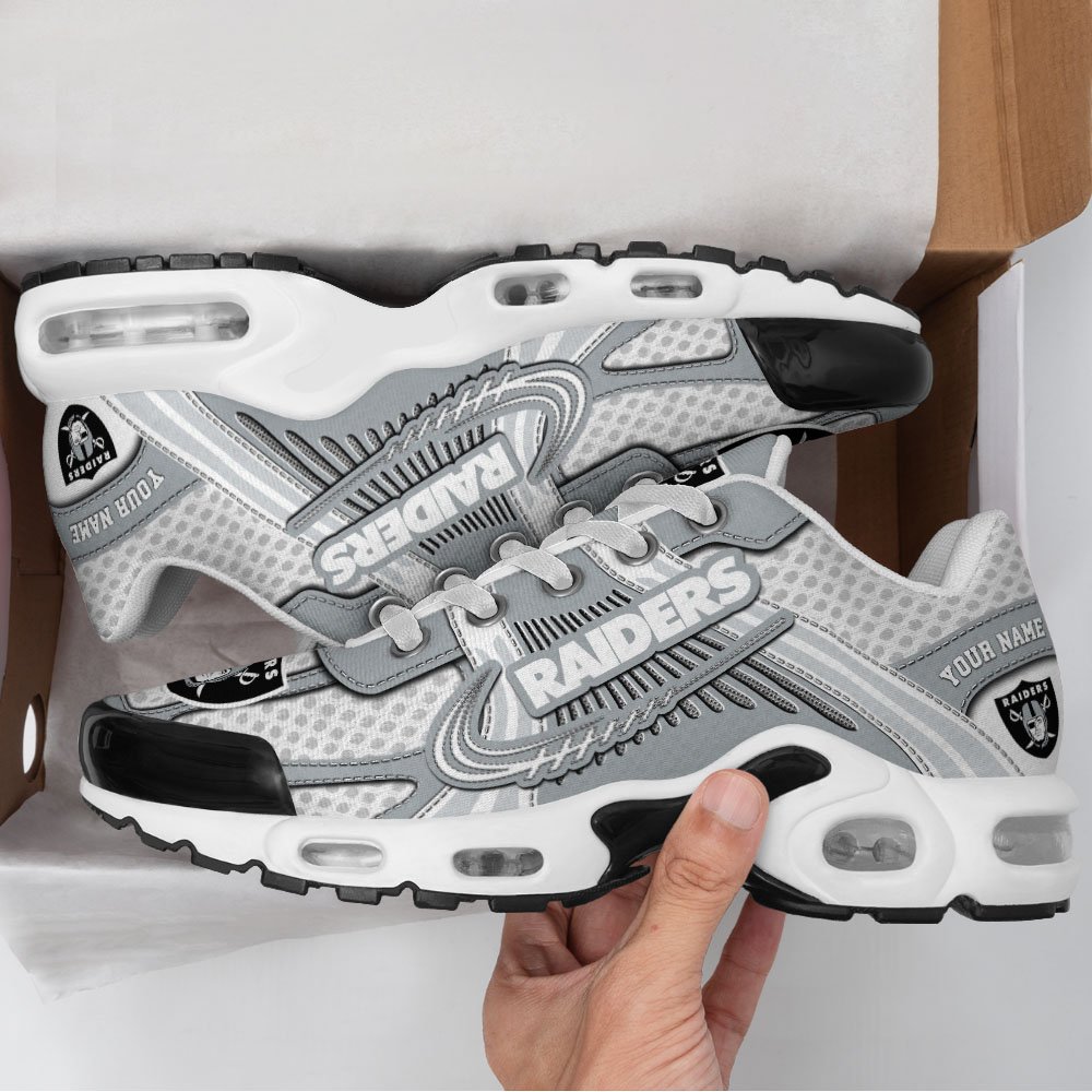 LIMITED EDITION - NEW CUSTOMIZED NFL07 LVR LAS VEGAS RAIDERS UNISEX AIR MAX PLUS SNEAKERS