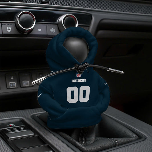LIMITED EDITION - NEW CUSTOMIZED NFL07 LVR LAS VEGAS RAIDERS AUTOMOTIVE HOODIE SHIFT KNOB COVER