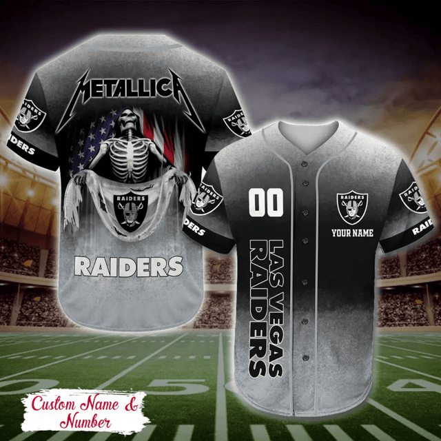 LIMITED EDITION - NEW CUSTOMIZED NFL07 LVR LAS VEGAS RAIDERS BASEBALL JERSEY