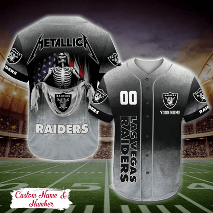 LIMITED EDITION - NEW CUSTOMIZED NFL07 LVR LAS VEGAS RAIDERS BASEBALL JERSEY