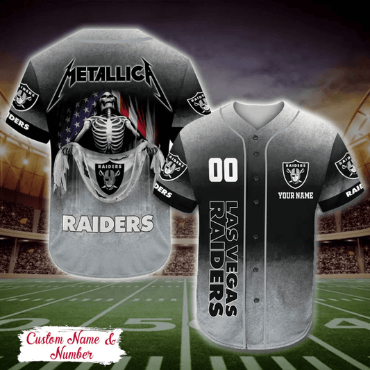 LIMITED EDITION - NEW CUSTOMIZED NFL07 LVR LAS VEGAS RAIDERS BASEBALL JERSEY