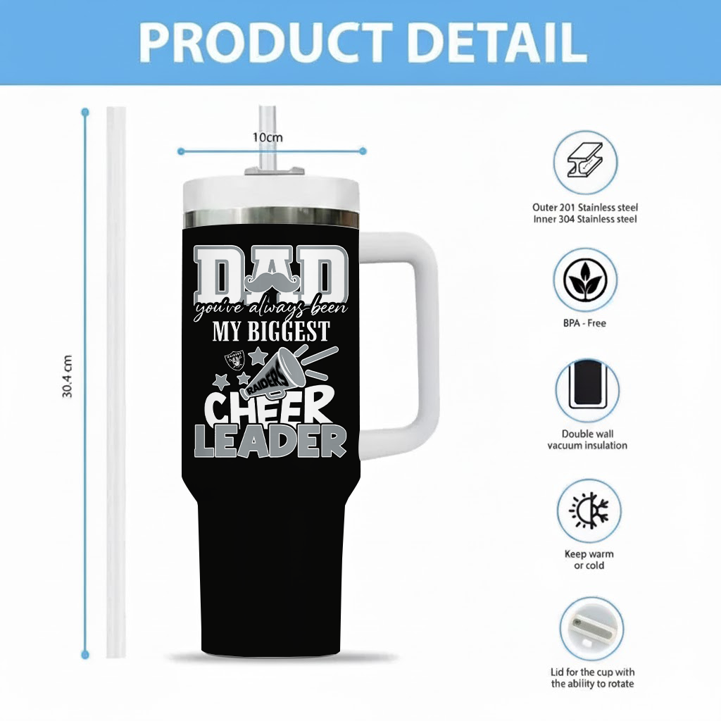[SPECIAL OFFER] NEW CUSTOMIZED NFL07 LVR LAS VEGAS RAIDERS 40OZ TUMBLER