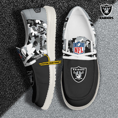 LIMITED EDITION - NEW CUSTOMIZED NFL07 LVR LAS VEGAS RAIDERS LOAFER SHOES
