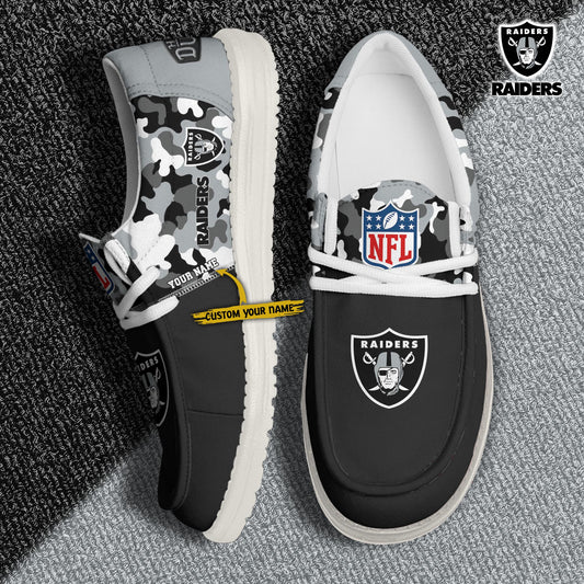 LIMITED EDITION - NEW CUSTOMIZED NFL07 LVR LAS VEGAS RAIDERS LOAFER SHOES