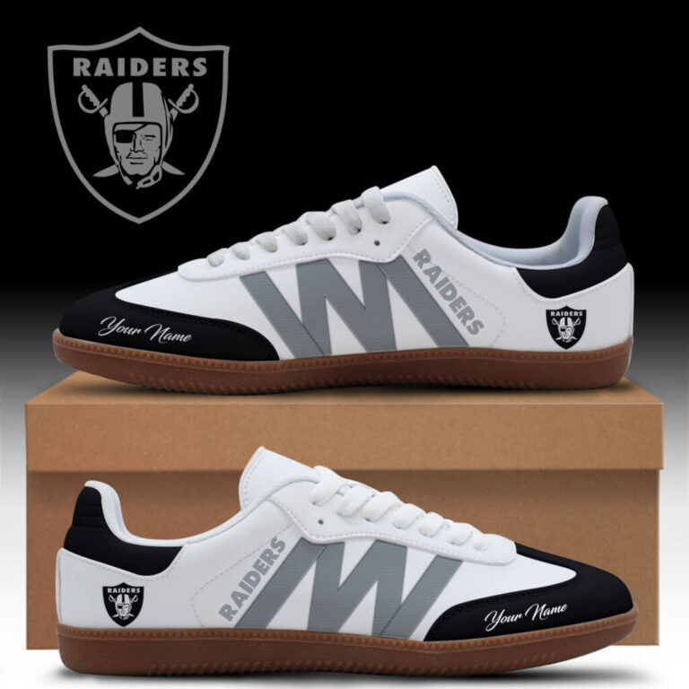 LIMITED EDITION - NEW CUSTOMIZED NFL07 LVR LAS VEGAS RAIDERS CLASSIC SNEAKERS