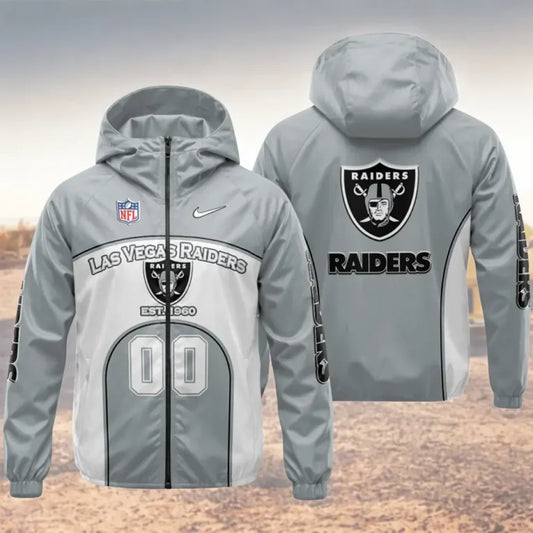 LIMITED EDITION - NEW CUSTOMIZED NFL07 LVR LAS VEGAS RAIDERS WINDBREAKER JACKET
