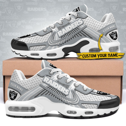 LIMITED EDITION - NEW CUSTOMIZED NFL07 LVR LAS VEGAS RAIDERS UNISEX AIR MAX PLUS SNEAKERS
