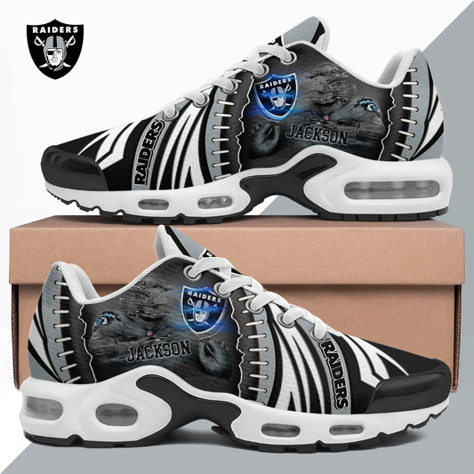 LIMITED EDITION - NEW CUSTOMIZED NFL07 LVR LAS VEGAS RAIDERS UNISEX AIR MAX PLUS SNEAKERS