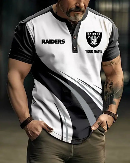 LIMITED EDITION - NEW CUSTOMIZED NFL07 LVR LAS VEGAS RAIDERS POLO SHIRT