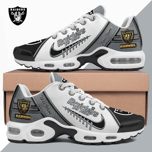 LIMITED EDITION - NEW CUSTOMIZED NFL07 LVR LAS VEGAS RAIDERS UNISEX AIR MAX PLUS SNEAKERS