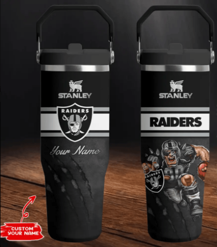 LIMITED EDITION - NEW CUSTOMIZED NFL07 LVR LAS VEGAS RAIDERS TUMBLER CUP