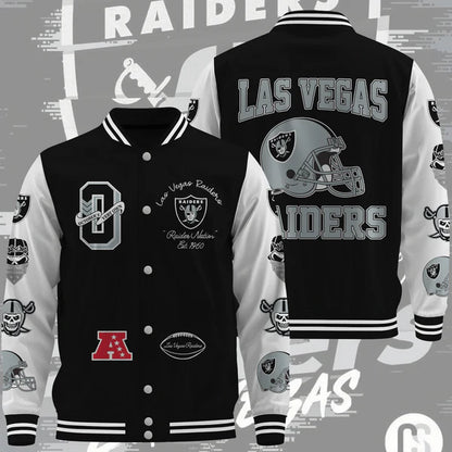 LIMITED EDITION - NEW CUSTOMIZED NFL07 LVR LAS VEGAS RAIDERS BASEBALL JACKET