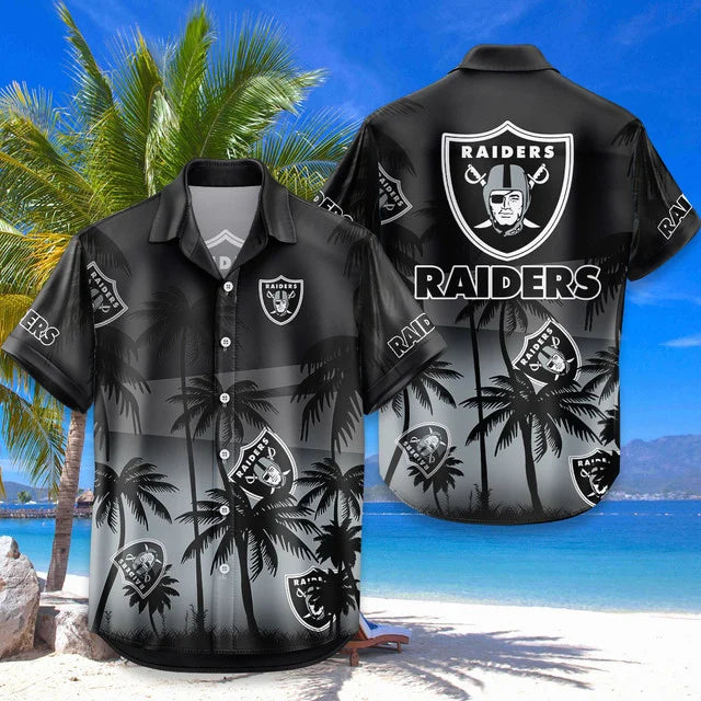 LIMITED EDITION - NEW CUSTOMIZED NFL07 LVR LAS VEGAS RAIDERS UNISEX HAWAIIAN SHIRT & SHORTS SET