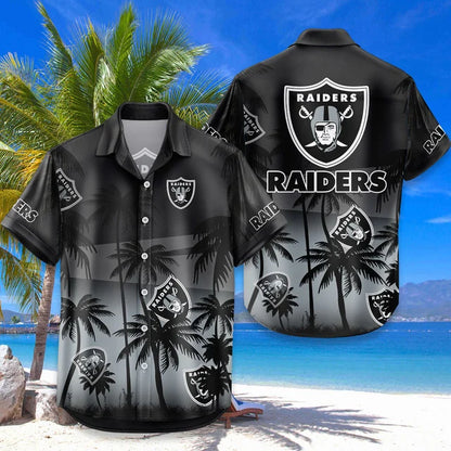 LIMITED EDITION - NEW CUSTOMIZED NFL07 LVR LAS VEGAS RAIDERS UNISEX HAWAIIAN SHIRT & SHORTS SET