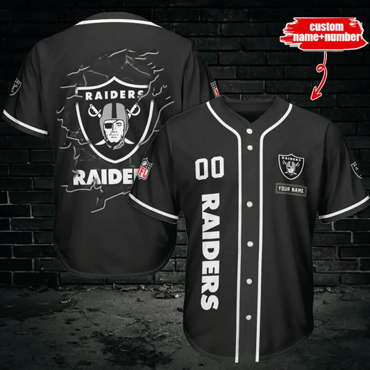 LIMITED EDITION - NEW CUSTOMIZED NFL07 LVR LAS VEGAS RAIDERS BASEBALL JERSEY