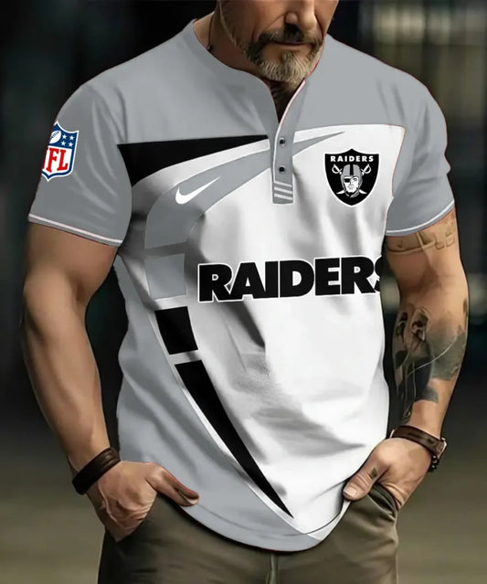 LIMITED EDITION - NEW CUSTOMIZED NFL07 LVR LAS VEGAS RAIDERS POLO SHIRT