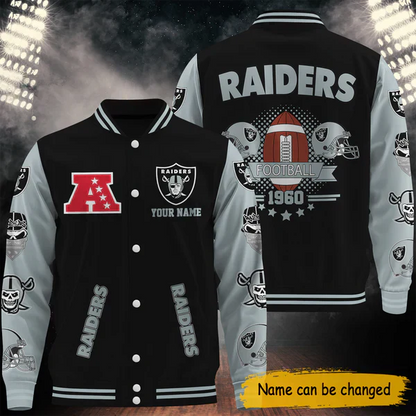 LIMITED EDITION - NEW CUSTOMIZED NFL07 LVR LAS VEGAS RAIDERS BASEBALL JACKET