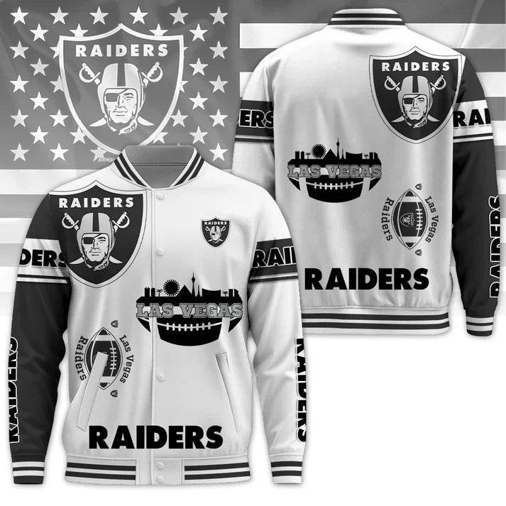LIMITED EDITION - NEW CUSTOMIZED NFL07 LVR LAS VEGAS RAIDERS BASEBALL JACKET