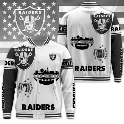 LIMITED EDITION - NEW CUSTOMIZED NFL07 LVR LAS VEGAS RAIDERS BASEBALL JACKET