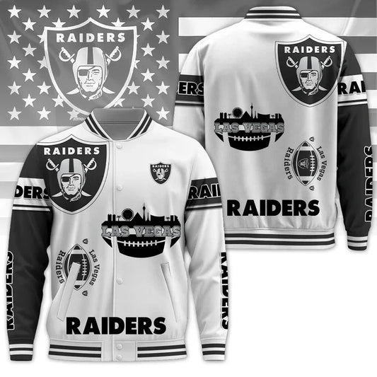 LIMITED EDITION - NEW CUSTOMIZED NFL07 LVR LAS VEGAS RAIDERS BASEBALL JACKET