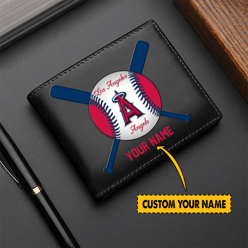 LIMITED EDITION - NEW CUSTOMIZED MLB27 LAA LOS ANGELES ANGELS LEATHER WALLET