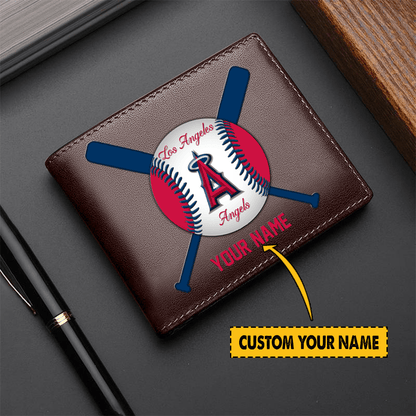 LIMITED EDITION - NEW CUSTOMIZED MLB27 LAA LOS ANGELES ANGELS LEATHER WALLET