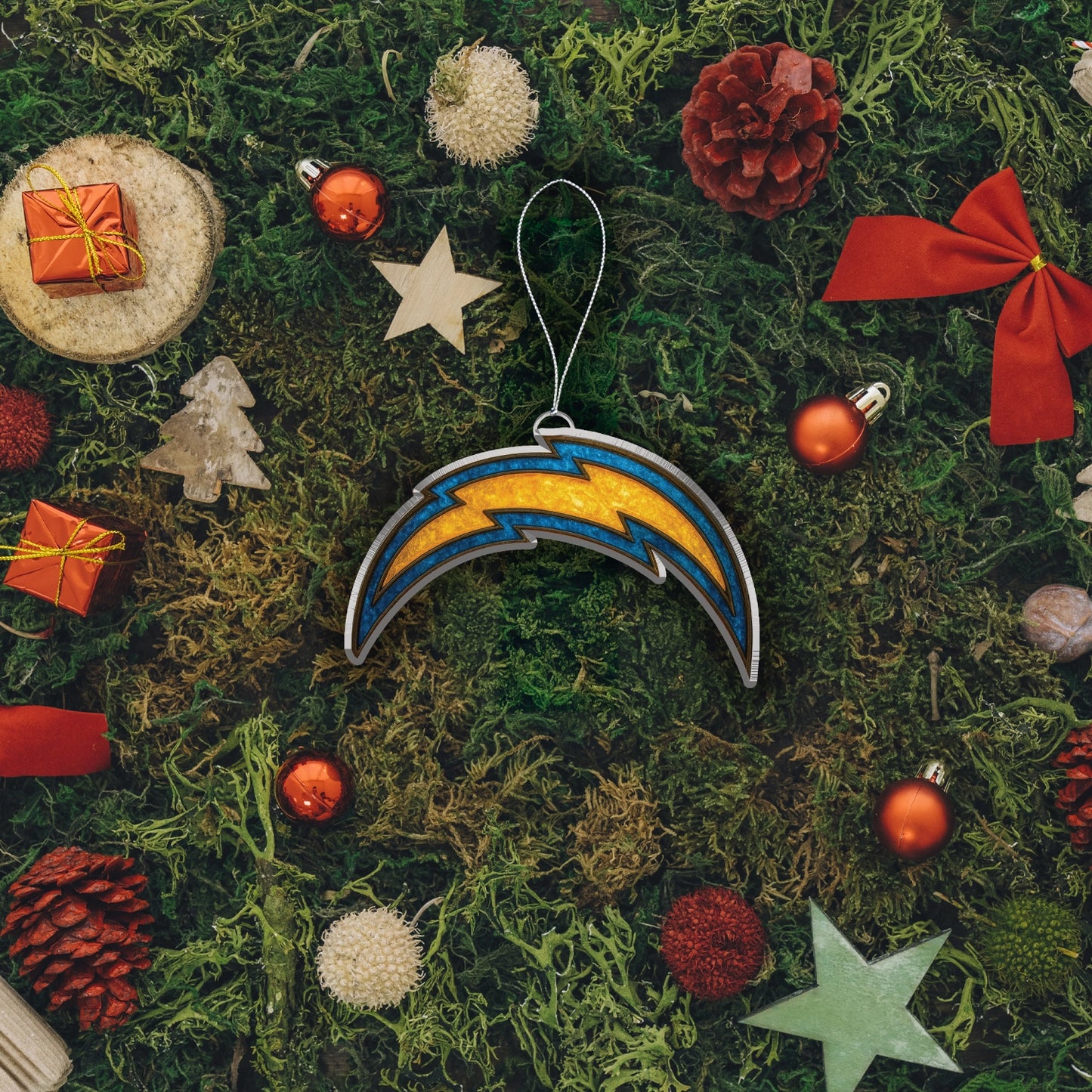 LIMITED EDITION - NEW CUSTOMIZED NFL09 LAC LOS ANGELES CHARGERS ACRYLIC ORNAMENT