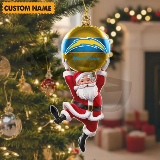 LIMITED EDITION - NEW CUSTOMIZED NFL09 LAC LOS ANGELES CHARGERS CHRISTMAS ACRYLIC ORNAMENT