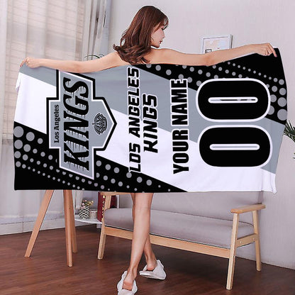 LIMITED EDITION - NEW CUSTOMIZED NHL16 LAK LOS ANGELES KINGS BEACH & BATH TOWEL