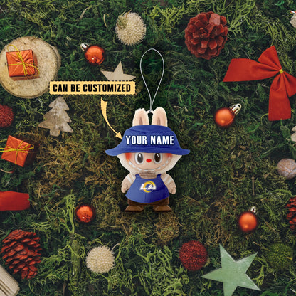 LIMITED EDITION - NEW CUSTOMIZED NFL22 LAR LOS ANGELES RAMS LABUBU CHRISTMAS ACRYLIC ORNAMENT