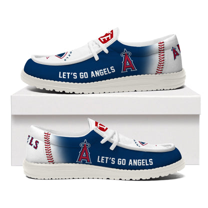 LIMITED EDITION - NEW CUSTOMIZED MLB27 LAA LOS ANGELES ANGELS LOAFER SHOES