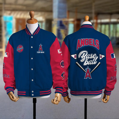 LIMITED EDITION - NEW PREMIUM MLB27 LAA LOS ANGELES ANGELS SATIN VARSITY JACKET